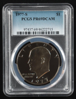 1977-S Eisenhower Silver $1 Dollar - Deep Cameo Proof (PCGS PR69DCAM) at PristineAuction.com