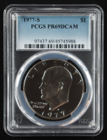 1977-S Eisenhower Silver $1 Dollar - Deep Cameo Proof (PCGS PR69DCAM) at PristineAuction.com