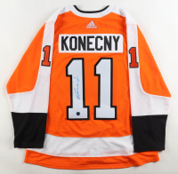 Travis Konecny Signed Flyers Adidas Authentic Jersey (AJ's Sports World) at PristineAuction.com