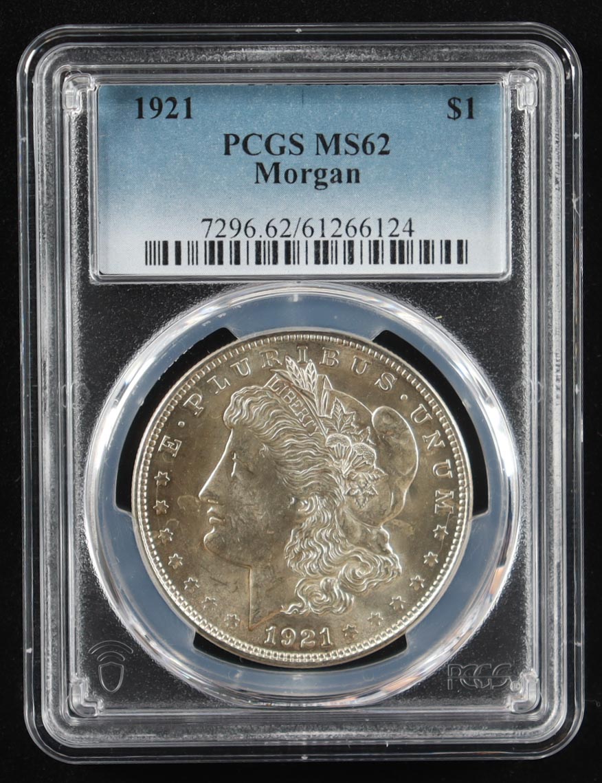 1921 Morgan Silver $1 Dollar (PCGS MS62) at PristineAuction.com 1921 Morgan Silver $1 Dollar (PCGS MS62) at PristineAuction.com