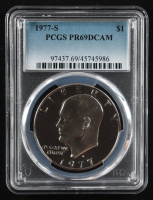 1977-S Eisenhower Silver $1 Dollar - Deep Cameo Proof (PCGS PR69DCAM) at PristineAuction.com