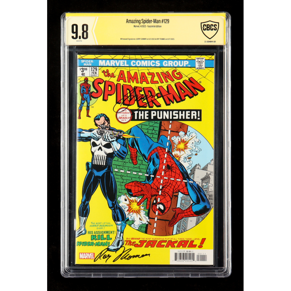 Gerry Conway & Roy Thomas Signed "The Amazing Spider-Man" Issue #129 Reprint Comic Book (CGC 9.8) at PristineAuction.com