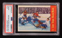 Harry Lumley / Bernie Geoffrion 1955 Parkhurst Lum Stops Boom Boom #70 (PSA 2) at PristineAuction.com