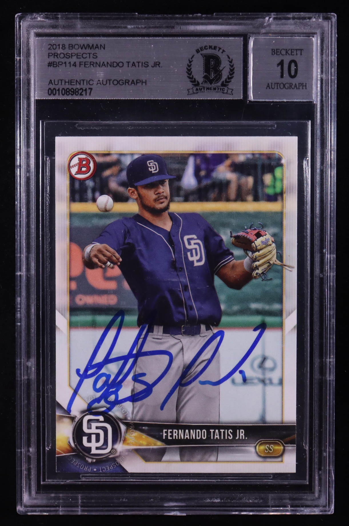 Fernando Tatis Jr. Signed 2018 Bowman Prospects #BP114 (BGS Encapsulated) at PristineAuction.com Fernando Tatis Jr. Signed 2018 Bowman Prospects #BP114 (BGS Encapsulated) at PristineAuction.com