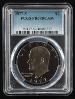 1977-S Eisenhower Silver $1 Dollar - Deep Cameo Proof (PCGS PR69DCAM) at PristineAuction.com