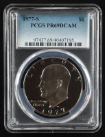 1977-S Eisenhower Silver $1 Dollar - Deep Cameo Proof (PCGS PR69DCAM) at PristineAuction.com