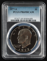 1977-S Eisenhower Silver $1 Dollar - Deep Cameo Proof (PCGS PR69DCAM) at PristineAuction.com