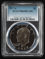 1977-S Eisenhower Silver $1 Dollar - Deep Cameo Proof (PCGS PR69DCAM) at PristineAuction.com