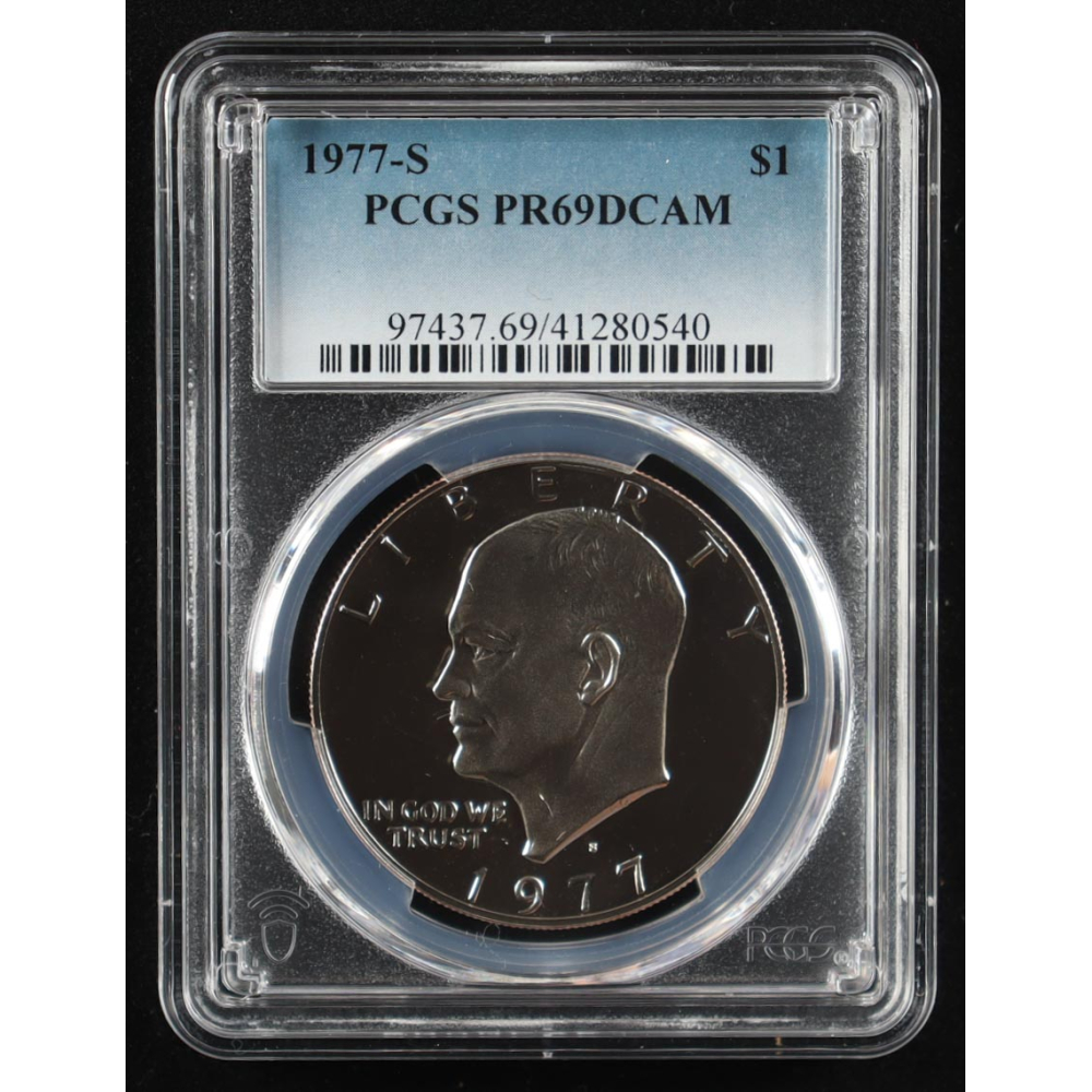1977-S Eisenhower Silver $1 Dollar - Deep Cameo Proof (PCGS PR69DCAM) at PristineAuction.com