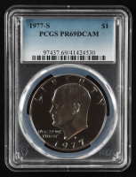 1977-S Eisenhower Silver $1 Dollar - Deep Cameo Proof (PCGS PR69DCAM) at PristineAuction.com