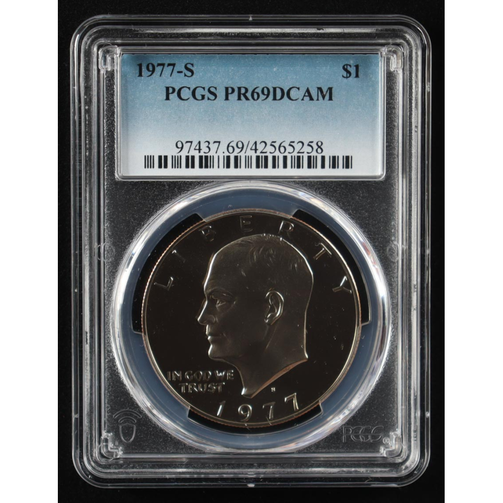 1977-S Eisenhower Silver $1 Dollar - Deep Cameo Proof (PCGS PR69DCAM) at PristineAuction.com