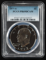 1977-S Eisenhower Silver $1 Dollar - Deep Cameo Proof (PCGS PR69DCAM) at PristineAuction.com