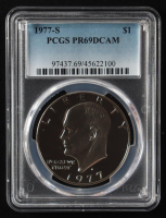 1977-S Eisenhower Silver $1 Dollar - Deep Cameo Proof (PCGS PR69DCAM) at PristineAuction.com