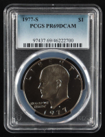 1977-S Eisenhower Silver $1 Dollar - Deep Cameo Proof (PCGS PR69DCAM) at PristineAuction.com
