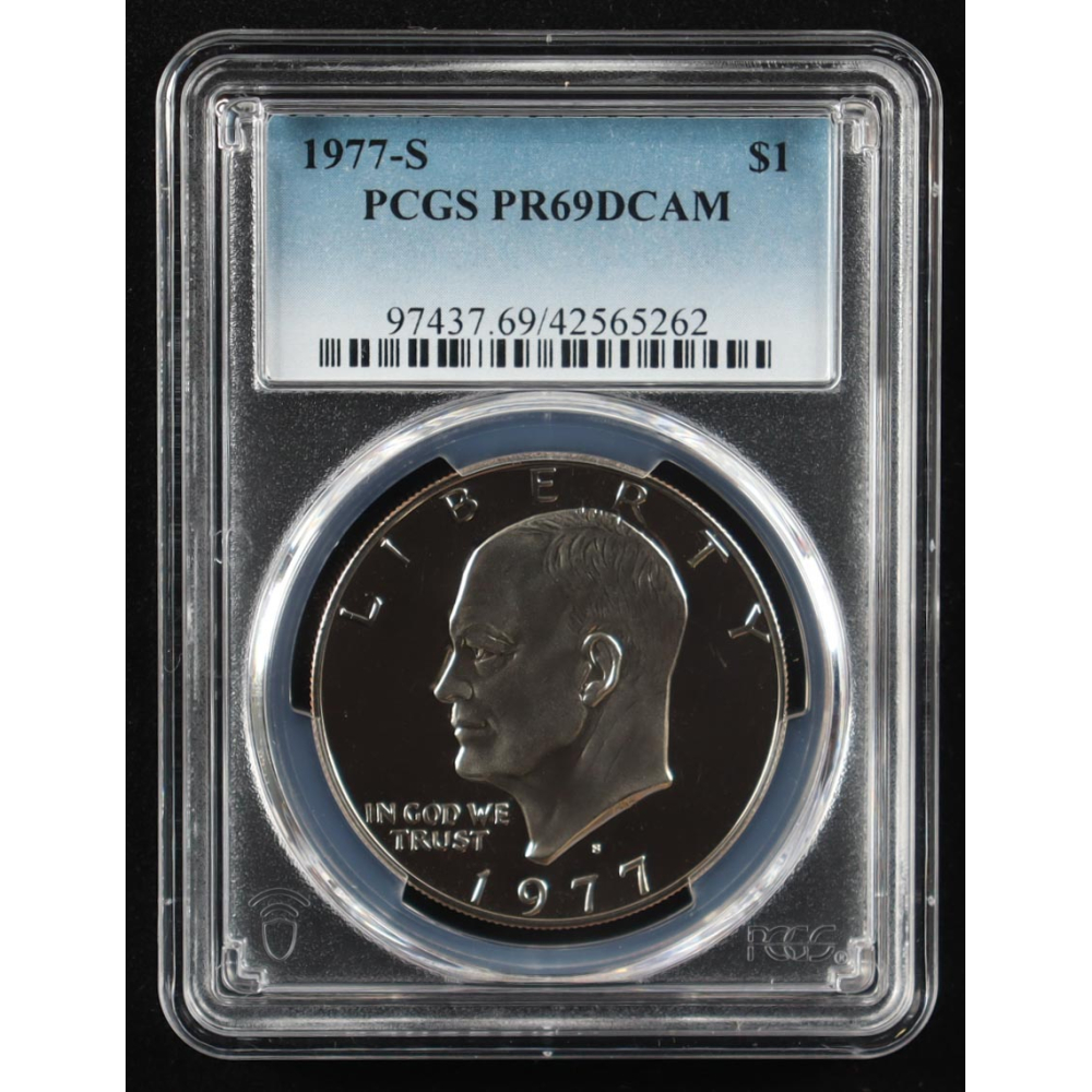 1977-S Eisenhower Silver $1 Dollar - Deep Cameo Proof (PCGS PR69DCAM) at PristineAuction.com