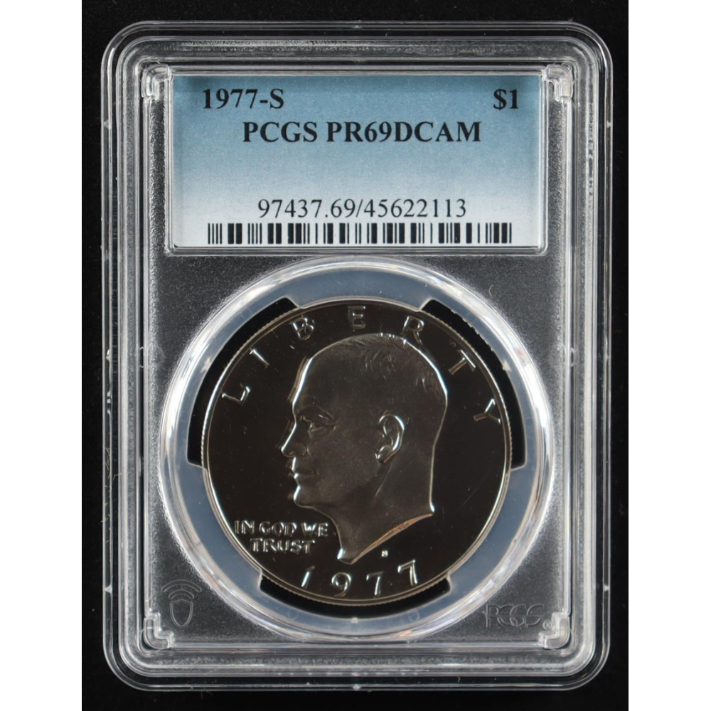1977-S Eisenhower Silver $1 Dollar - Deep Cameo Proof (PCGS PR69DCAM) at PristineAuction.com