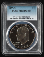 1977-S Eisenhower Silver $1 Dollar - Deep Cameo Proof (PCGS PR69DCAM) at PristineAuction.com