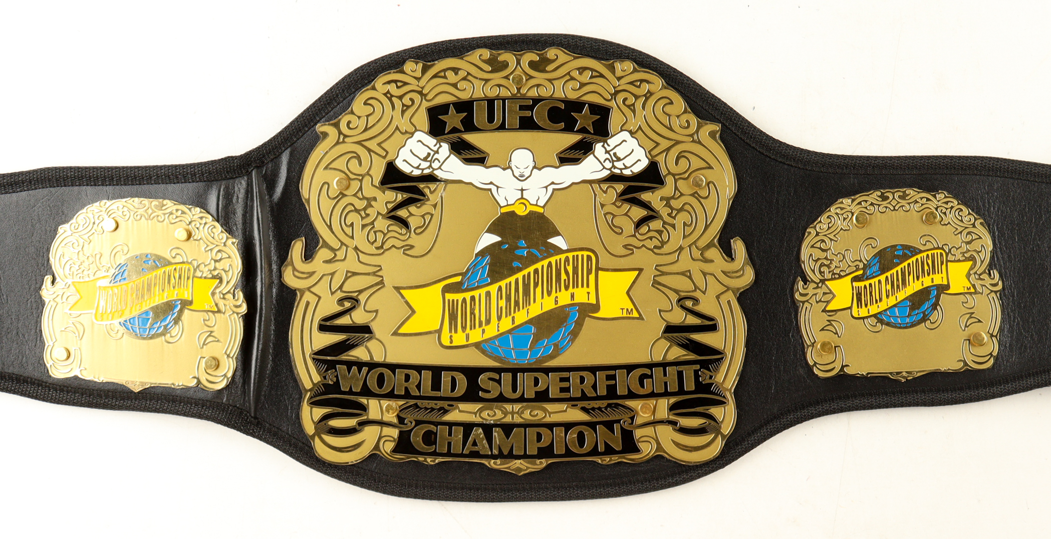 Royce Gracie Signed Full-Size UFC World Superfight Champion Belt Inscribed "UFC 1, 2, & 4 Champ" & "HOF 03" (Beckett) at PristineAuction.com Royce Gracie Signed Full-Size UFC World Superfight Champion Belt Inscribed "UFC 1, 2, & 4 Champ" & "HOF 03" (Beckett) at PristineAuction.com