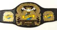 Royce Gracie Signed Full-Size UFC World Superfight Champion Belt Inscribed "UFC 1, 2, & 4 Champ" & "HOF 03" (Beckett) at PristineAuction.com