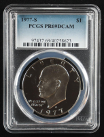 1977-S Eisenhower Silver $1 Dollar - Deep Cameo Proof (PCGS PR69DCAM) at PristineAuction.com