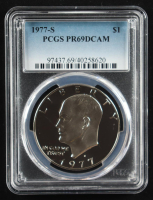 1977-S Eisenhower Silver $1 Dollar - Deep Cameo Proof (PCGS PR69DCAM) at PristineAuction.com