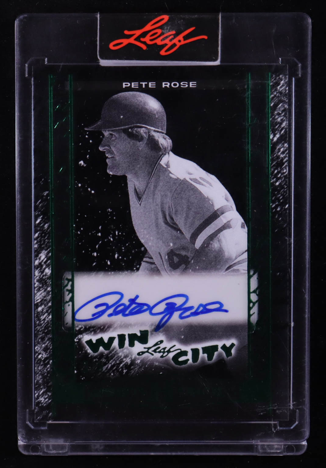 Pete Rose 2025 Leaf Sports Heroes Win City Green Autograph #WCPR1 #3/5 at PristineAuction.com Pete Rose 2025 Leaf Sports Heroes Win City Green Autograph #WCPR1 #3/5 at PristineAuction.com
