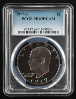 1977-S Eisenhower Silver $1 Dollar - Deep Cameo Proof (PCGS PR69DCAM) at PristineAuction.com