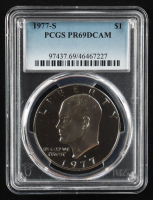 1977-S Eisenhower Silver $1 Dollar - Deep Cameo Proof (PCGS PR69DCAM) at PristineAuction.com