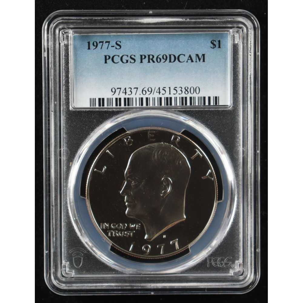 1977-S Eisenhower Silver $1 Dollar - Deep Cameo Proof (PCGS PR69DCAM) at PristineAuction.com