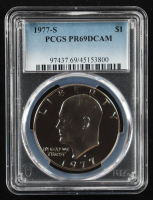 1977-S Eisenhower Silver $1 Dollar - Deep Cameo Proof (PCGS PR69DCAM) at PristineAuction.com