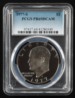 1977-S Eisenhower Silver $1 Dollar - Deep Cameo Proof (PCGS PR69DCAM) at PristineAuction.com