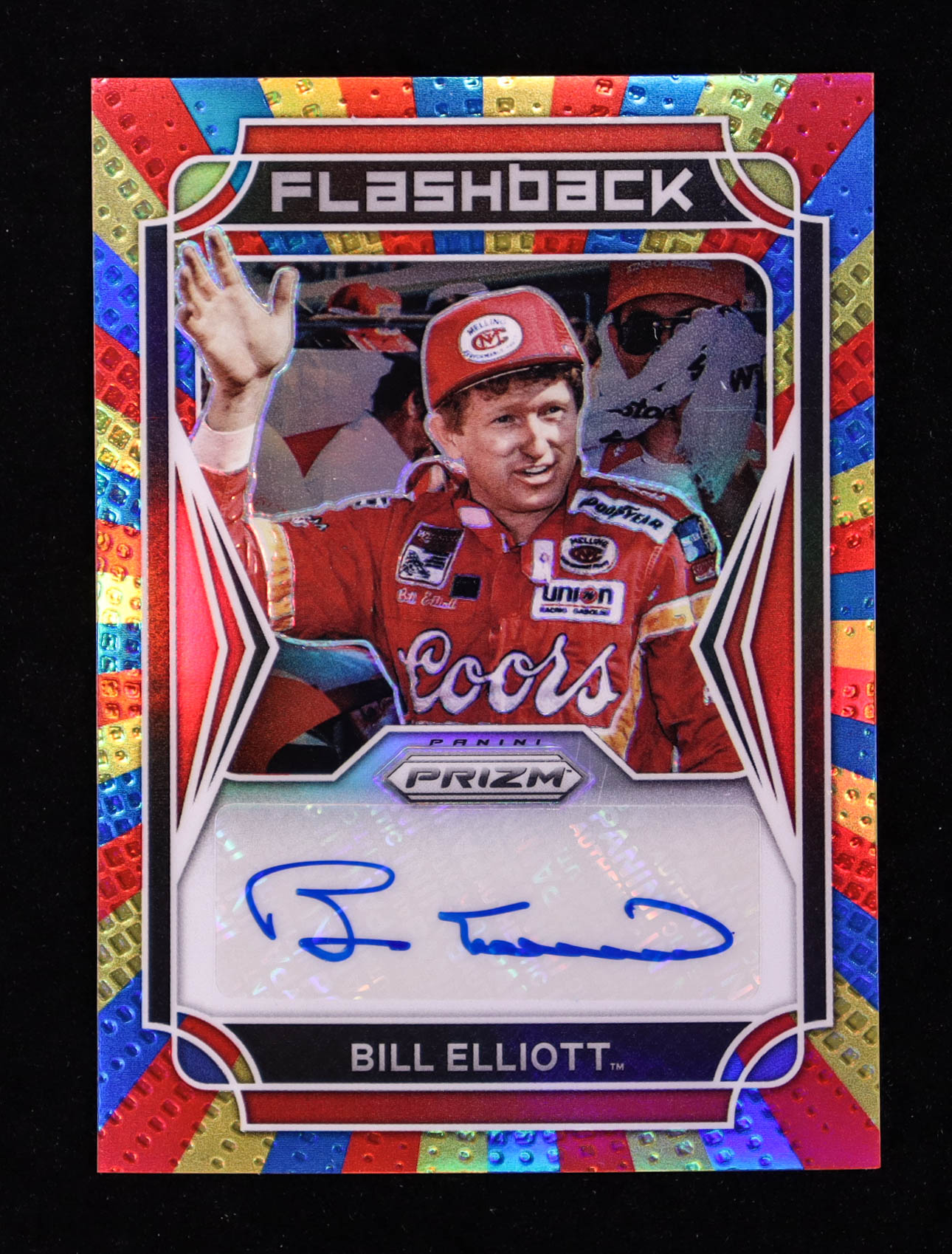 Bill Elliott 2022 Panini Prizm Flashback Autographs Prizms Rainbow #1 #16/24 at PristineAuction.com Bill Elliott 2022 Panini Prizm Flashback Autographs Prizms Rainbow #1 #16/24 at PristineAuction.com