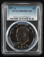 1977-S Eisenhower Silver $1 Dollar - Deep Cameo Proof (PCGS PR69DCAM) at PristineAuction.com