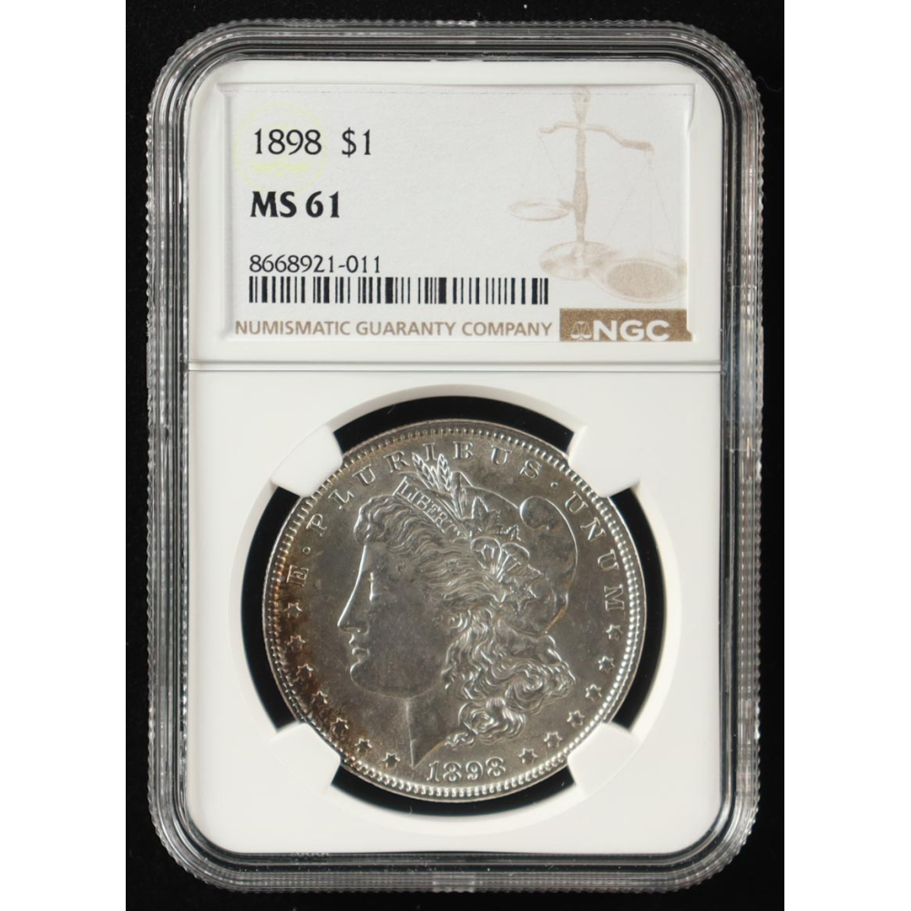 1898 Morgan Silver Dollar (NGC MS61) at PristineAuction.com