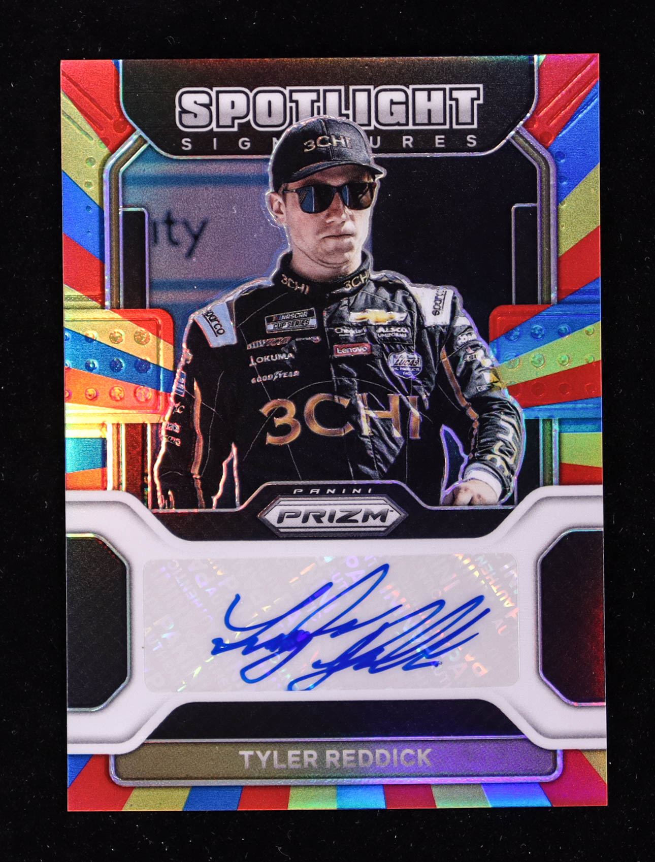 Tyler Reddick 2022 Panini Prizm Spotlight Signatures Prizms Rainbow #19 #10/24 at PristineAuction.com Tyler Reddick 2022 Panini Prizm Spotlight Signatures Prizms Rainbow #19 #10/24 at PristineAuction.com