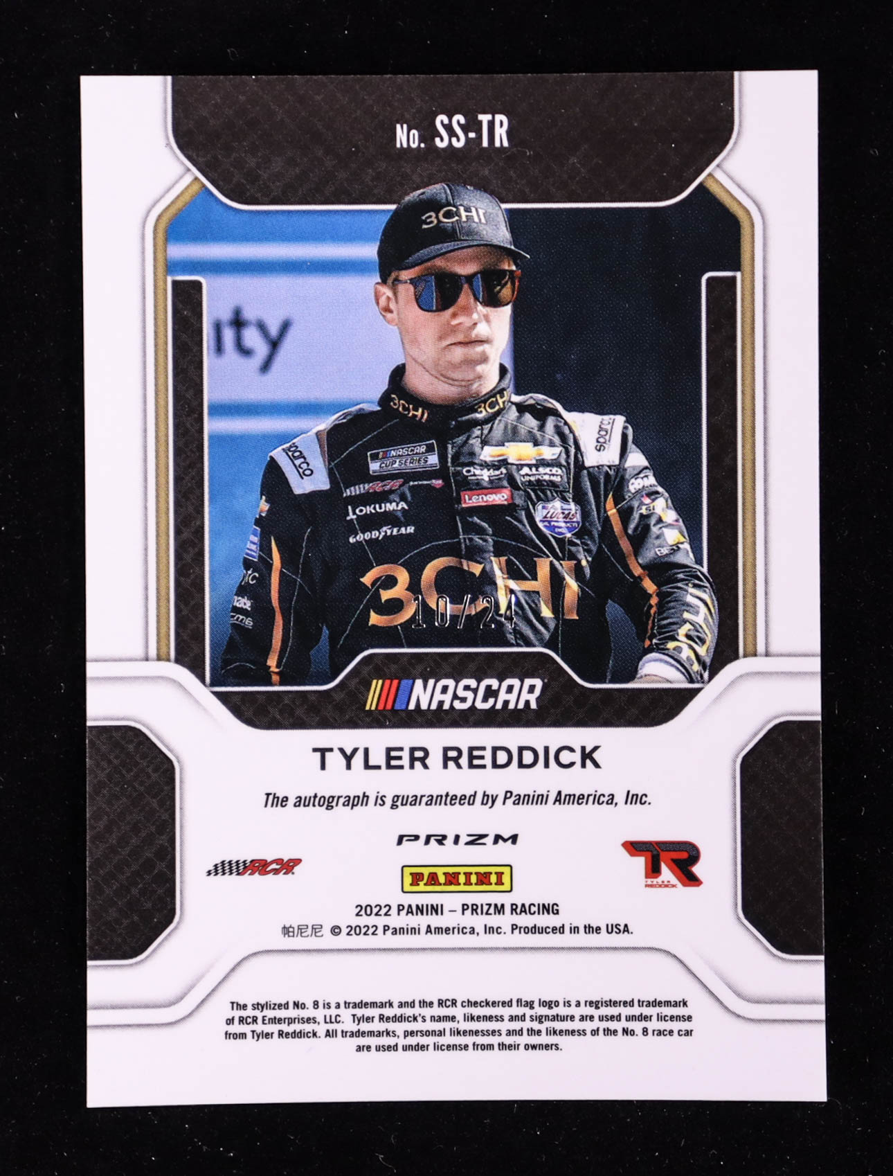 Tyler Reddick 2022 Panini Prizm Spotlight Signatures Prizms Rainbow #19 #10/24 at PristineAuction.com Tyler Reddick 2022 Panini Prizm Spotlight Signatures Prizms Rainbow #19 #10/24 at PristineAuction.com
