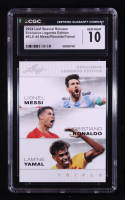 Lionel Messi / Cristiano Ronaldo / Lamine Yamal 2024 Leaf Special Release Exclusive Legends Edition #ELE45 (CGC 10) at PristineAuction.com
