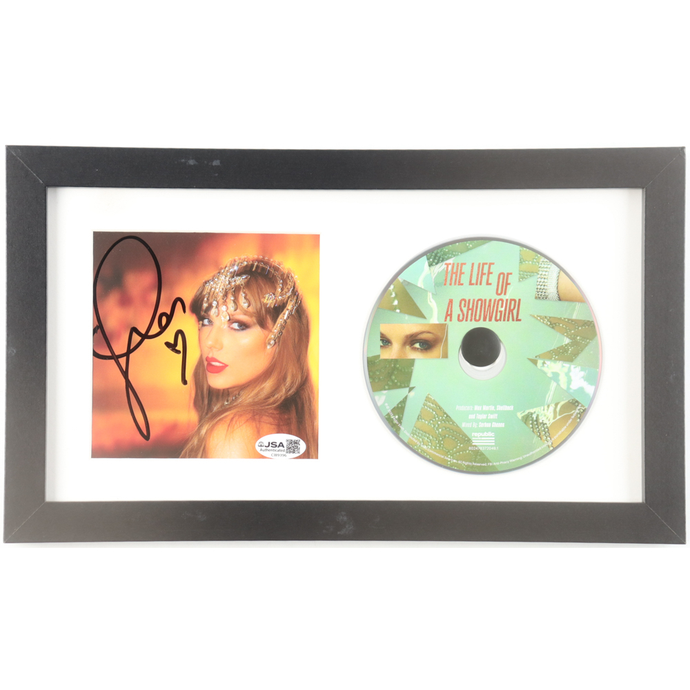 Taylor Swift Signed Custom Framed "The Life of a Showgirl" CD Album Insert Display (JSA) at PristineAuction.com