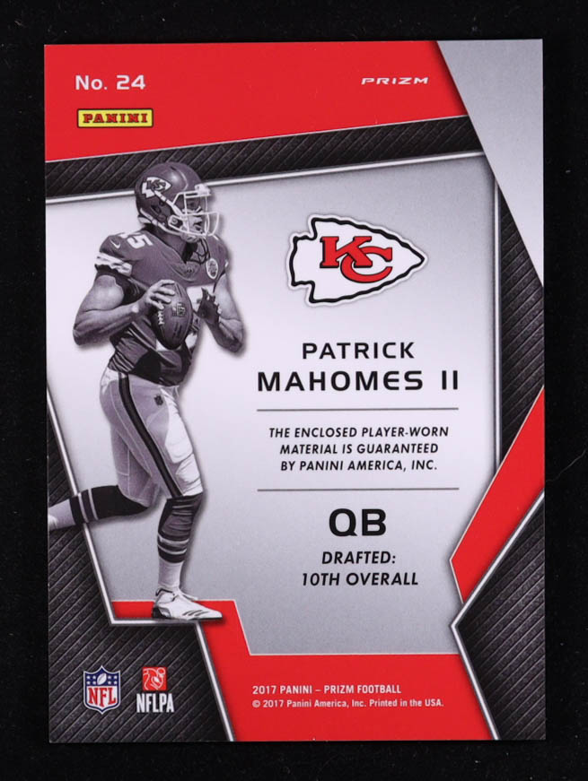Patrick Mahomes II 2017 Panini Prizm Prizm Premier Jerseys #24 RC at PristineAuction.com Patrick Mahomes II 2017 Panini Prizm Prizm Premier Jerseys #24 RC at PristineAuction.com