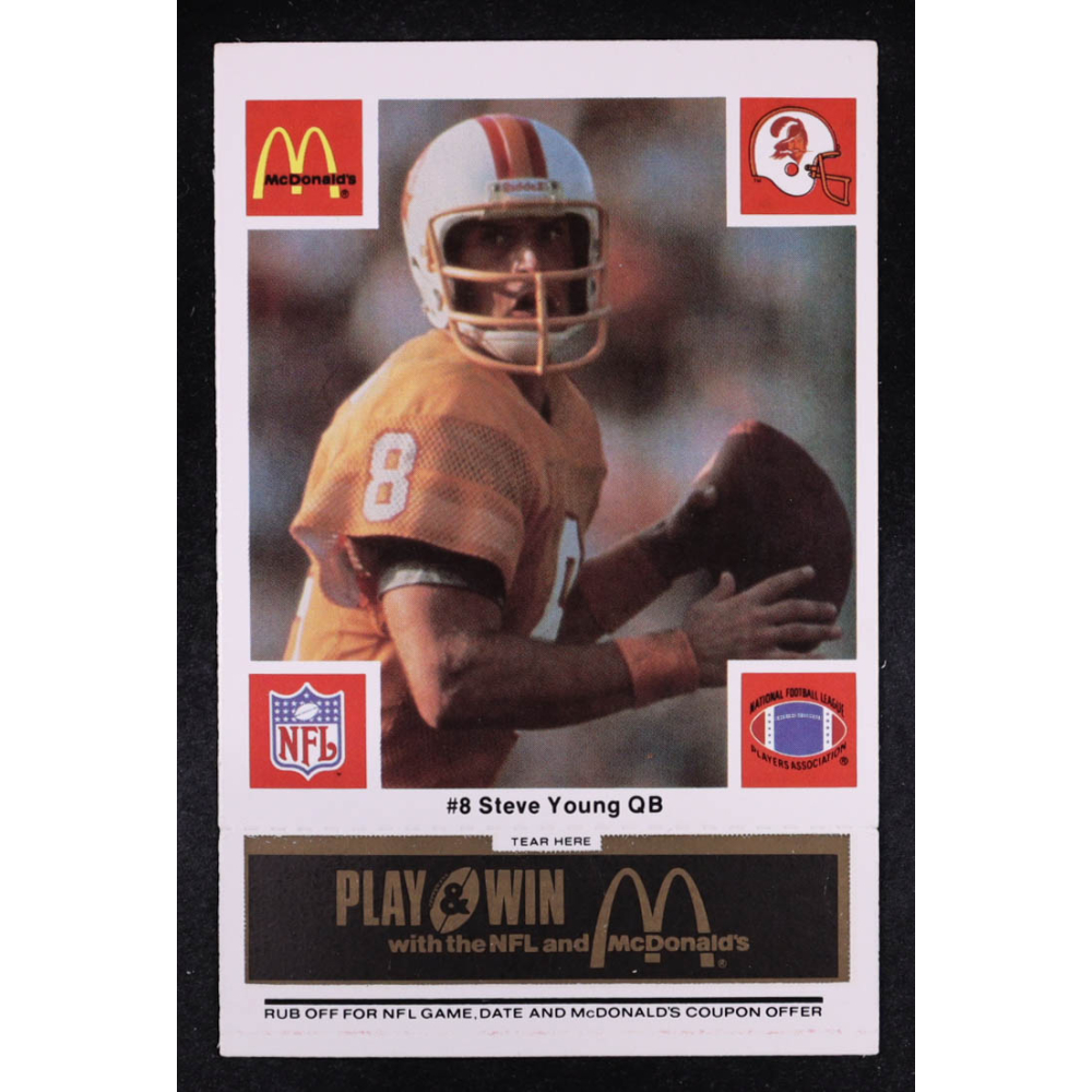 Steve Young 1986 McDonald's Buccaneers Black Tab #8 RC at PristineAuction.com