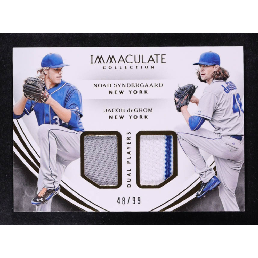 Noah Syndergaard / Jacob deGrom 2016 Immaculate Collection Immaculate Dual Players Memorabilia #14 #48/99 at PristineAuction.com