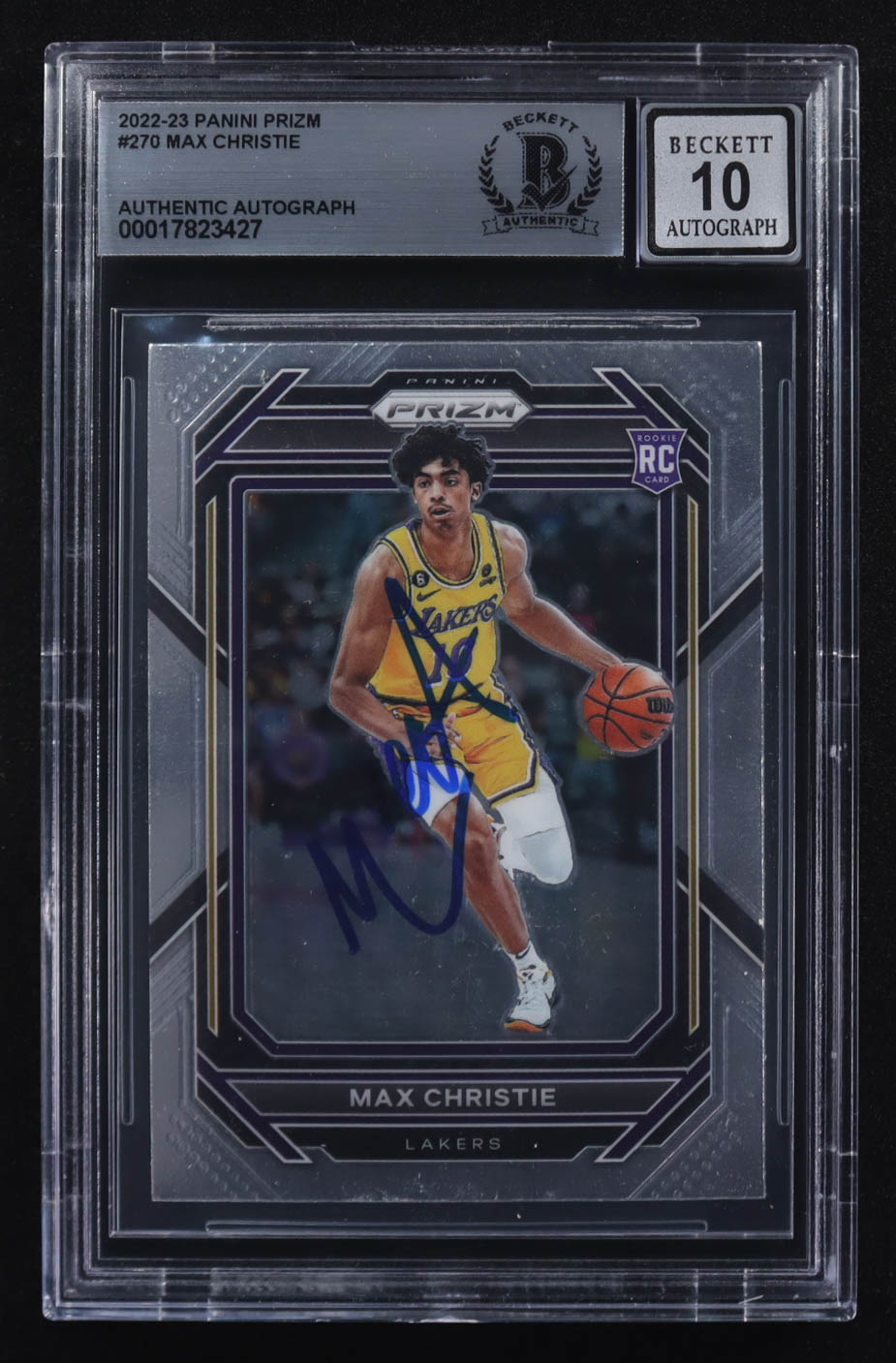 Max Christie Signed 2022-23 Panini Prizm #270 RC (BGS | Autograph Graded BGS 10) at PristineAuction.com Max Christie Signed 2022-23 Panini Prizm #270 RC (BGS | Autograph Graded BGS 10) at PristineAuction.com