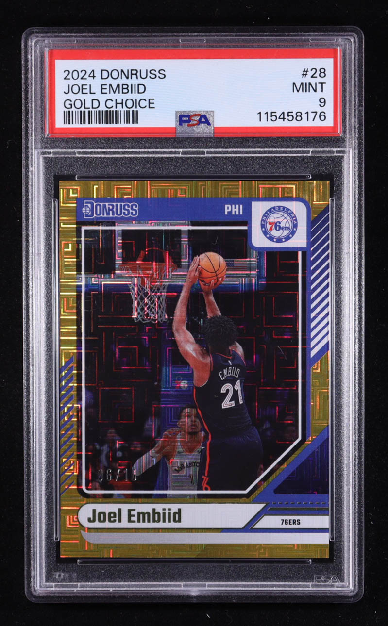 Joel Embiid 2024-25 Donruss Choice Gold #28 #06/10 (PSA 9) at PristineAuction.com Joel Embiid 2024-25 Donruss Choice Gold #28 #06/10 (PSA 9) at PristineAuction.com
