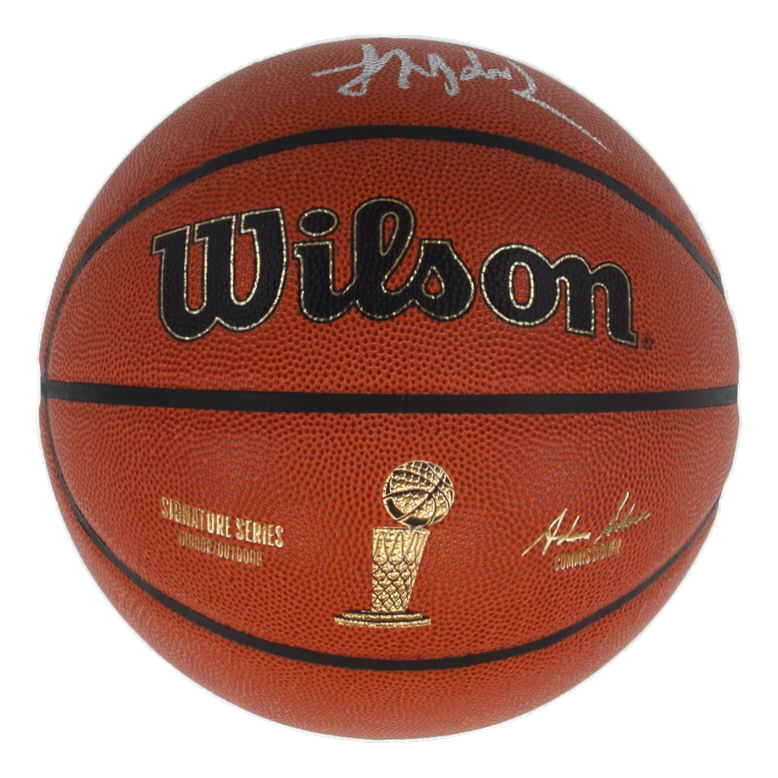 Yang Hansen Signed NBA Finals Trophy Special Edition Basketball (PSA) at PristineAuction.com Yang Hansen Signed NBA Finals Trophy Special Edition Basketball (PSA) at PristineAuction.com