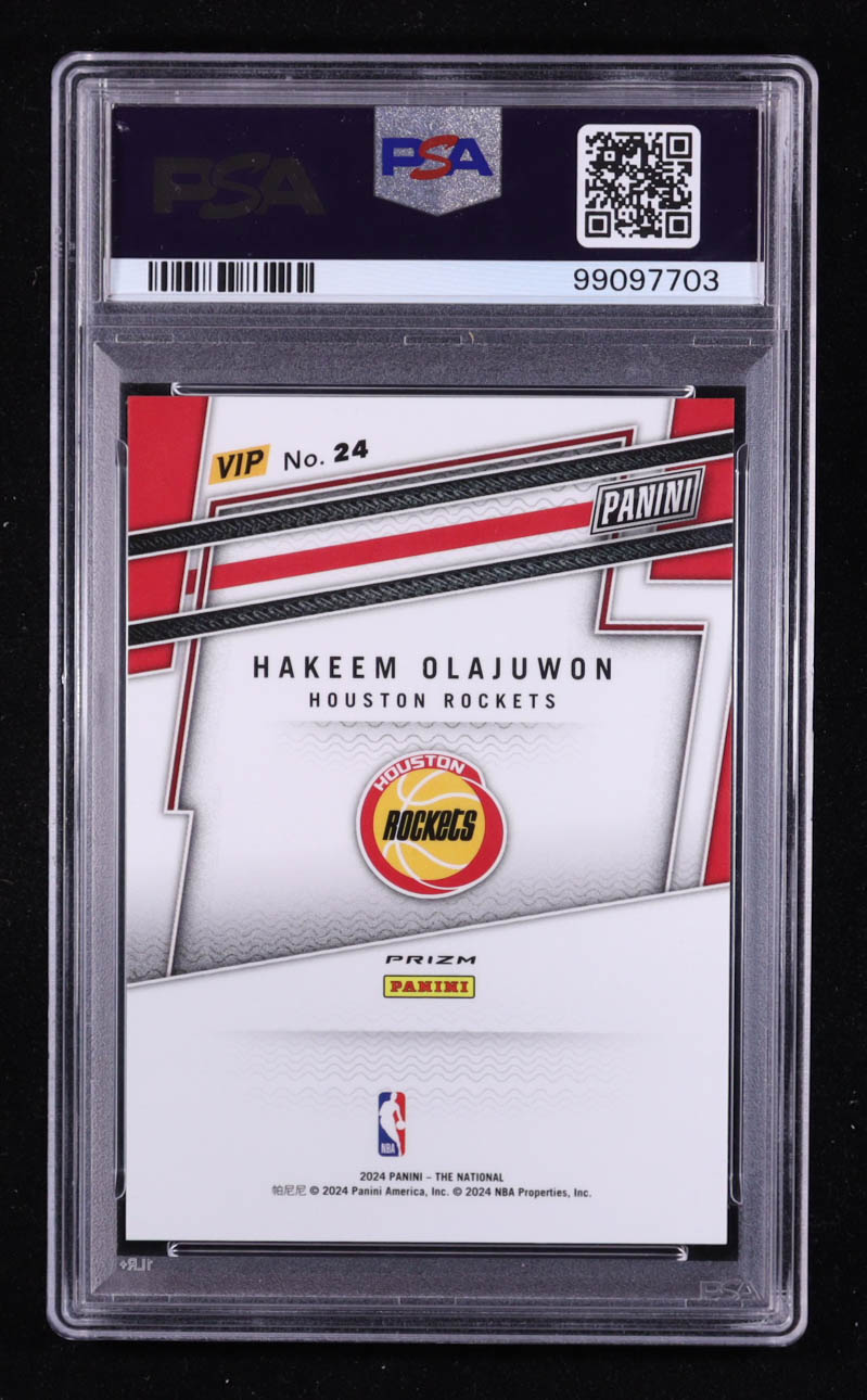 Hakeem Olajuwon 2024 Panini National Convention VIP Gold Packs White Sparkles #24 (PSA 9) at PristineAuction.com Hakeem Olajuwon 2024 Panini National Convention VIP Gold Packs White Sparkles #24 (PSA 9) at PristineAuction.com