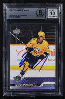 Luke Evangelista Signed 2023-24 Upper Deck Series 1 Young Guns #221 RC (BGS | Autograph Graded BGS 10) at PristineAuction.com