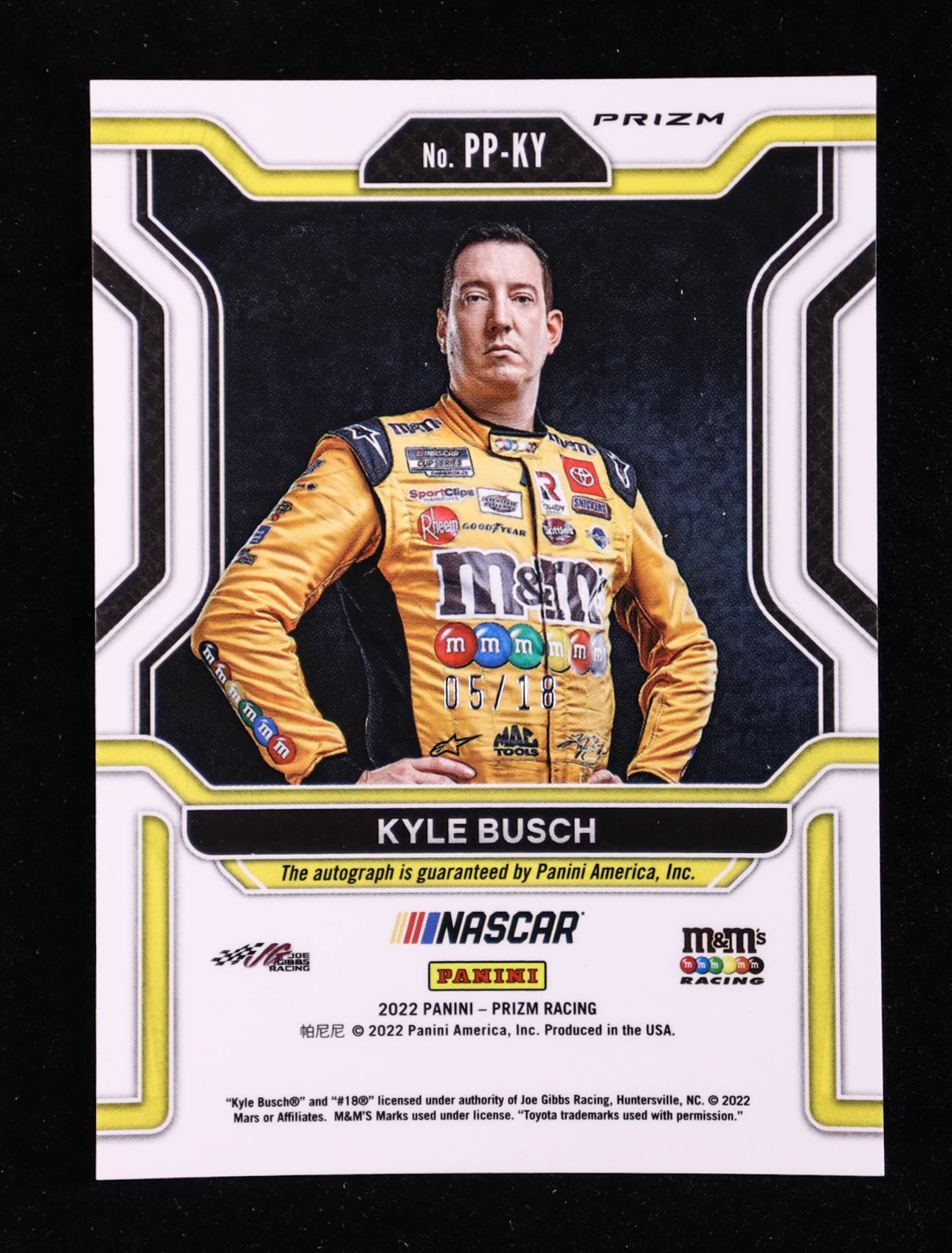 Kyle Busch 2022 Panini Prizm Patented Penmanship Prizms Rainbow #10 #05/18 at PristineAuction.com Kyle Busch 2022 Panini Prizm Patented Penmanship Prizms Rainbow #10 #05/18 at PristineAuction.com