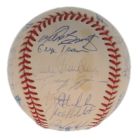 1993 Minnesota Twins | OAL Baseball Hand-Signed by (31) with Kirby Puckett, Dave Winfield, Larry Casian, Brian Harper (JSA) at PristineAuction.com