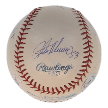 OAL Baseball Hand-Signed by (6) with Brad Lidge, Roy Oswalt, Octavio Dotel, Peter Munro (JSA) at PristineAuction.com OAL Baseball Hand-Signed by (6) with Brad Lidge, Roy Oswalt, Octavio Dotel, Peter Munro (JSA) at PristineAuction.com