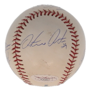 OAL Baseball Hand-Signed by (6) with Brad Lidge, Roy Oswalt, Octavio Dotel, Peter Munro (JSA) at PristineAuction.com OAL Baseball Hand-Signed by (6) with Brad Lidge, Roy Oswalt, Octavio Dotel, Peter Munro (JSA) at PristineAuction.com
